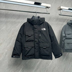 105891  Men's and women's northern workwear with multiple pockets, hooded down jacket, clothes