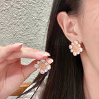 18K  Chanel Color Flower Diamond Earrings