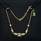 18K  Chanel 26C Crystal Gold Necklace