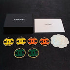 18K  Chanel Color Logo Earrings