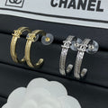 18K  Chanel Circle Zircon Earrings