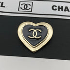 18K  Chanel Black Heart Gold Brooch