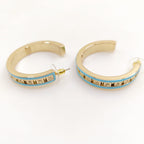 18K  Chanel Blue Resin Earrings