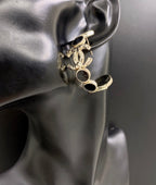 18K  Chanel Black Crystals Earrings