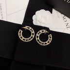 18K  Chanel Circle Pearl Earrings
