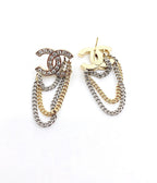 18K  Chanel Chain Pendant Earrings