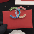 18K  Chanel Color Crystals Brooch