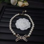 18K  Chanel Bow Pearl Necklace