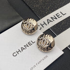 18K  Chanel Circle Diamond Earrings