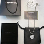 18K  Chanel Black & White Diamond Gold Necklace