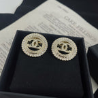 18K  Chanel Classic Diamond Earrings