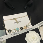 18K  Chanel Color Logo Choker Necklace