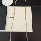 18K  Chanel Crystal Long Necklace
