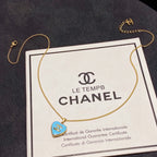 18K  Chanel Blue Heart Necklace