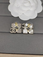 18K  Chanel Black Crystals Earrings