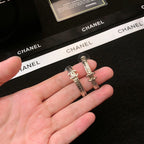 18K  Chanel Circle Earrings