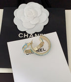 18K  Chanel Blue Resin Earrings