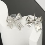 18K  Chanel Bow Tie Diamond Earrings