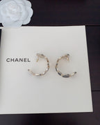 18K  Chanel Black Crystals Earrings