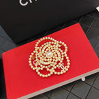 18K  Chanel Camellia Pearl Brooch