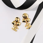 18K  Chanel Color Crystal Gold Earrings