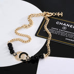 18K  Chanel Black Pearls Diamonds Necklace