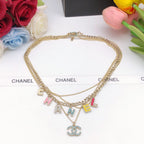 18K  Chanel Color Typo Necklace
