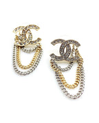 18K  Chanel Chain Pendant Earrings