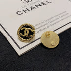 18K  Chanel Black & Red Earrings