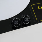 18K  Chanel Black Round Earrings