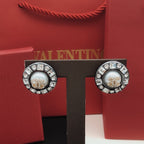 18K  Chanel Crystals Black Earrings