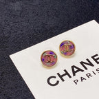 18K  Chanel Colorful Round Earrings