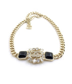 18K  Chanel Black Crystals Chain Necklace