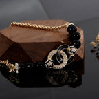 18K  Chanel Black Pearls Diamonds Necklace