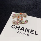 18K  Chanel Crystal Flower Brooch