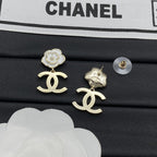 18K  Chanel Camellia Earrings