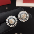18K  Chanel Crystals Black Earrings