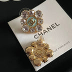 18K  Chanel Color Flower Diamond Earrings