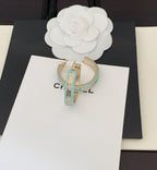 18K  Chanel Blue Resin Earrings