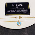 18K  Chanel Blue Heart Necklace