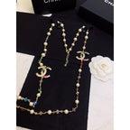 18K  Chanel Color Long Pearl Necklace