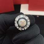 18K  Chanel Crystals Black Earrings