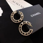 18K  Chanel Circle Pearl Earrings