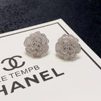 18K  Chanel Camellia Diamond Earrings