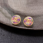 18K  Chanel Colorful Round Earrings