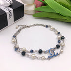 18K  Chanel Blue Resin Necklace