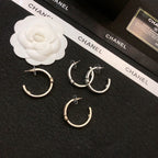 18K  Chanel Circle Earrings