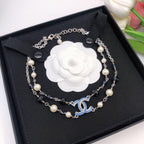 18K  Chanel Blue Resin Necklace