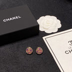 18K  Chanel Colorful Round Earrings