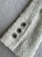 Chanel 2025 White Woven Tweed Fabric Jacket 318544